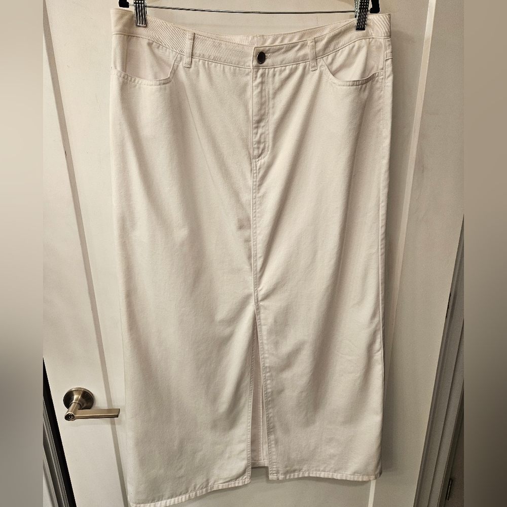 NWT - Jones New York Country White Cotton Midi Skirt - Size 16